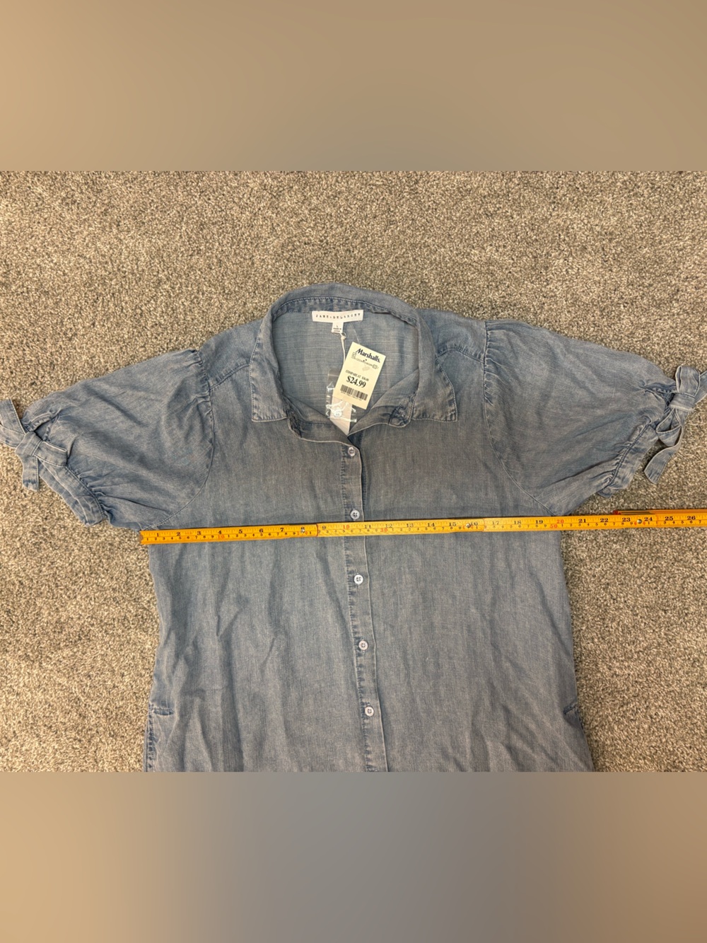 Jane and Delancey Light Denim Button-Front Midi Shirt Dress - Picture 8 of 9